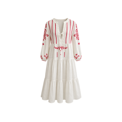 Vestido Off White Bordado