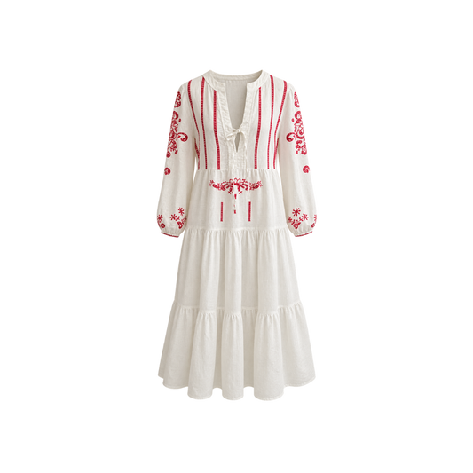 Vestido Off White Bordado