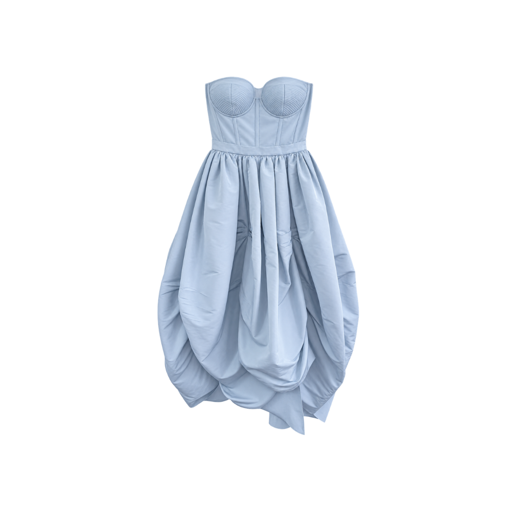 Vestido Azul Claro Alexander Macqueen