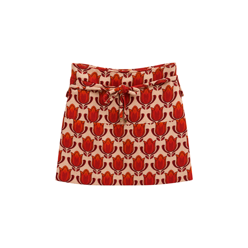 Saia Estampada Curta Paula Raia