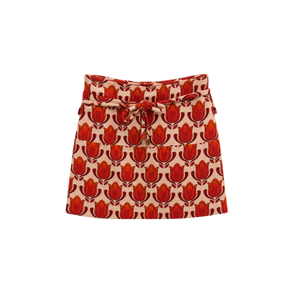 Saia Estampada Curta Paula Raia