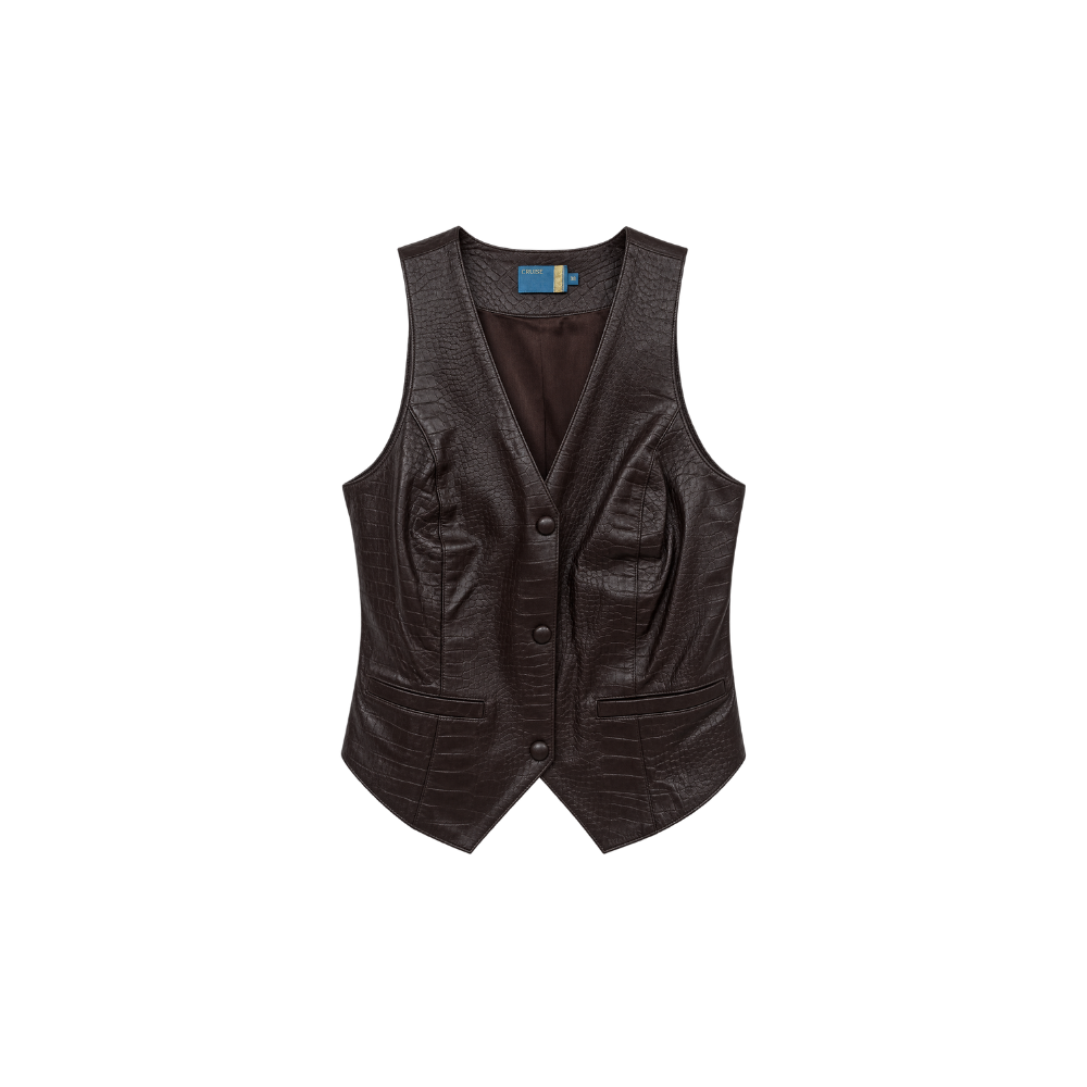 Colete de Couro Croco Cruise