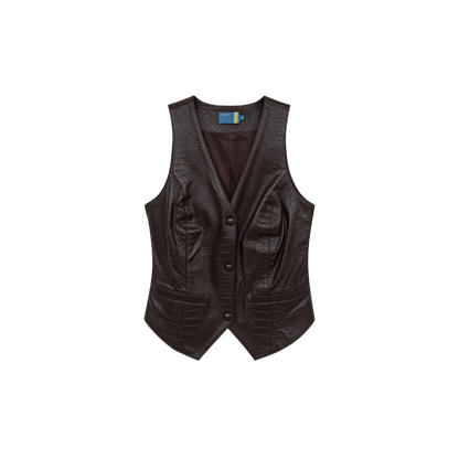 Colete de Couro Croco Cruise