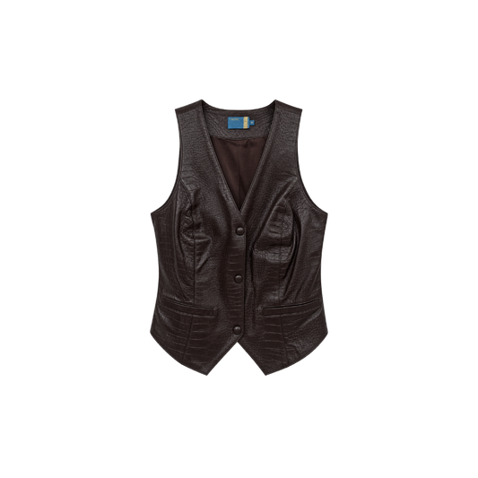 Colete de Couro Croco Cruise