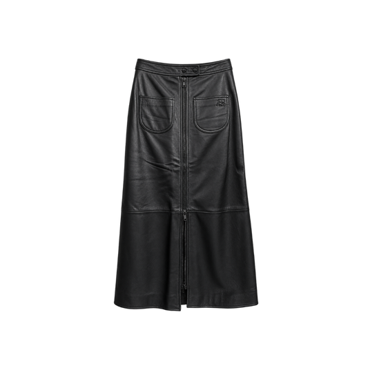 Saia Midi Couro Courreges