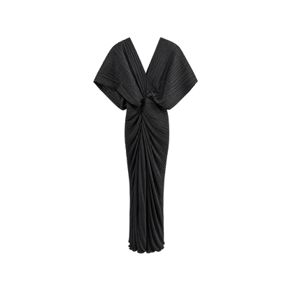 Vestido Longo Plissado Candy Brown