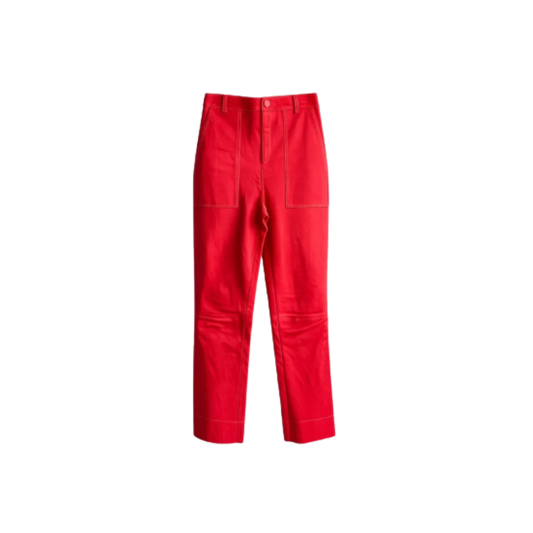 Calça Couro Vermelha Nk
