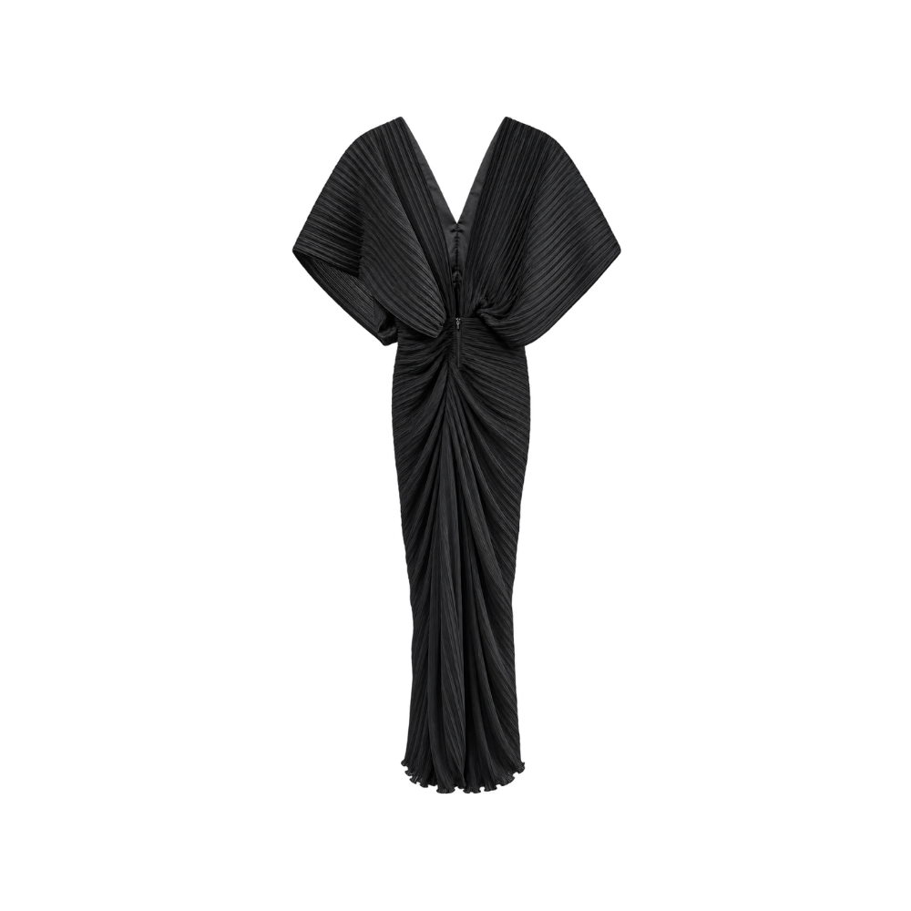 Vestido Longo Plissado Candy Brown