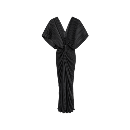 Vestido Longo Plissado Candy Brown
