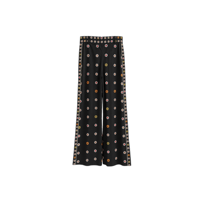 Calça Preta Estampada Zimmermann