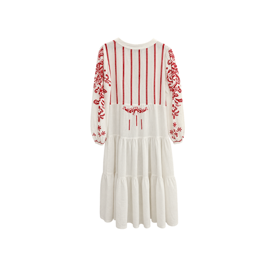 Vestido Off White Bordado