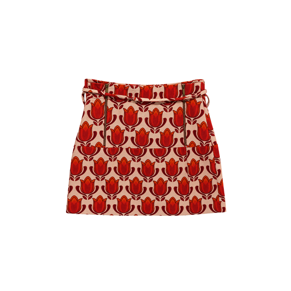 Saia Estampada Curta Paula Raia