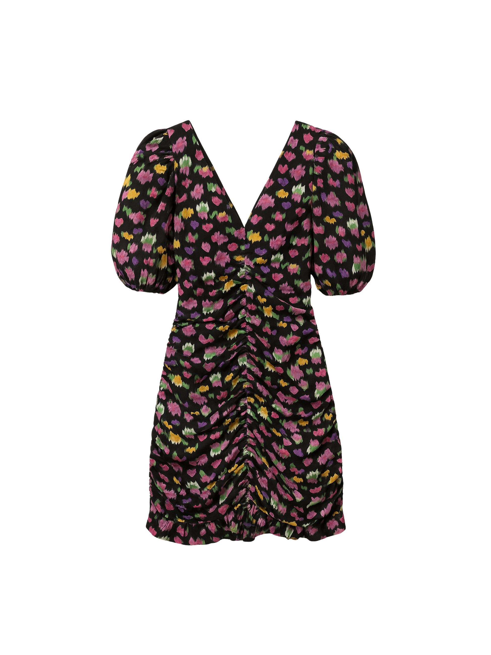 Vestido Franzido Estampado Cris Barros