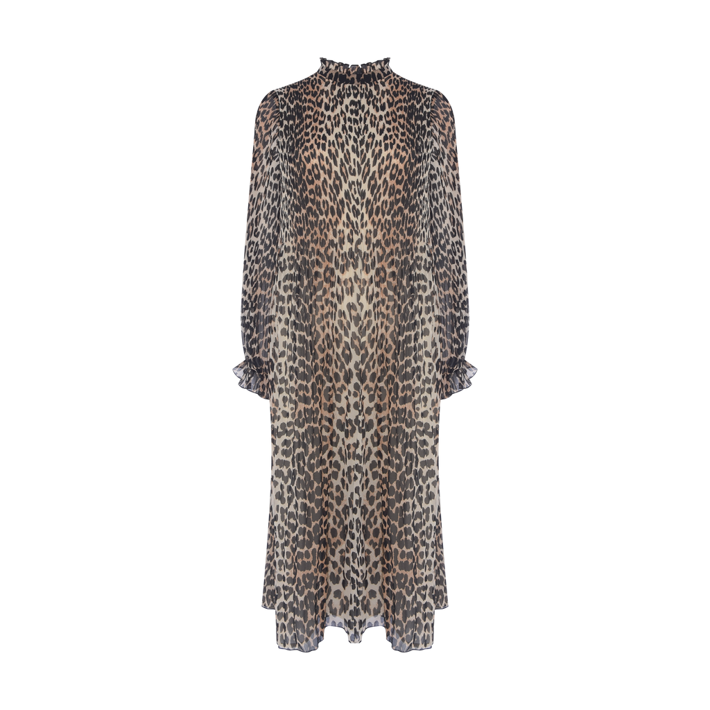 Vestido Animal Print Ganni