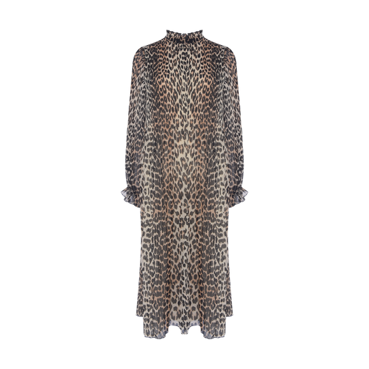Vestido Animal Print Ganni