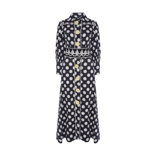 Vestido Estampado Poá Framed