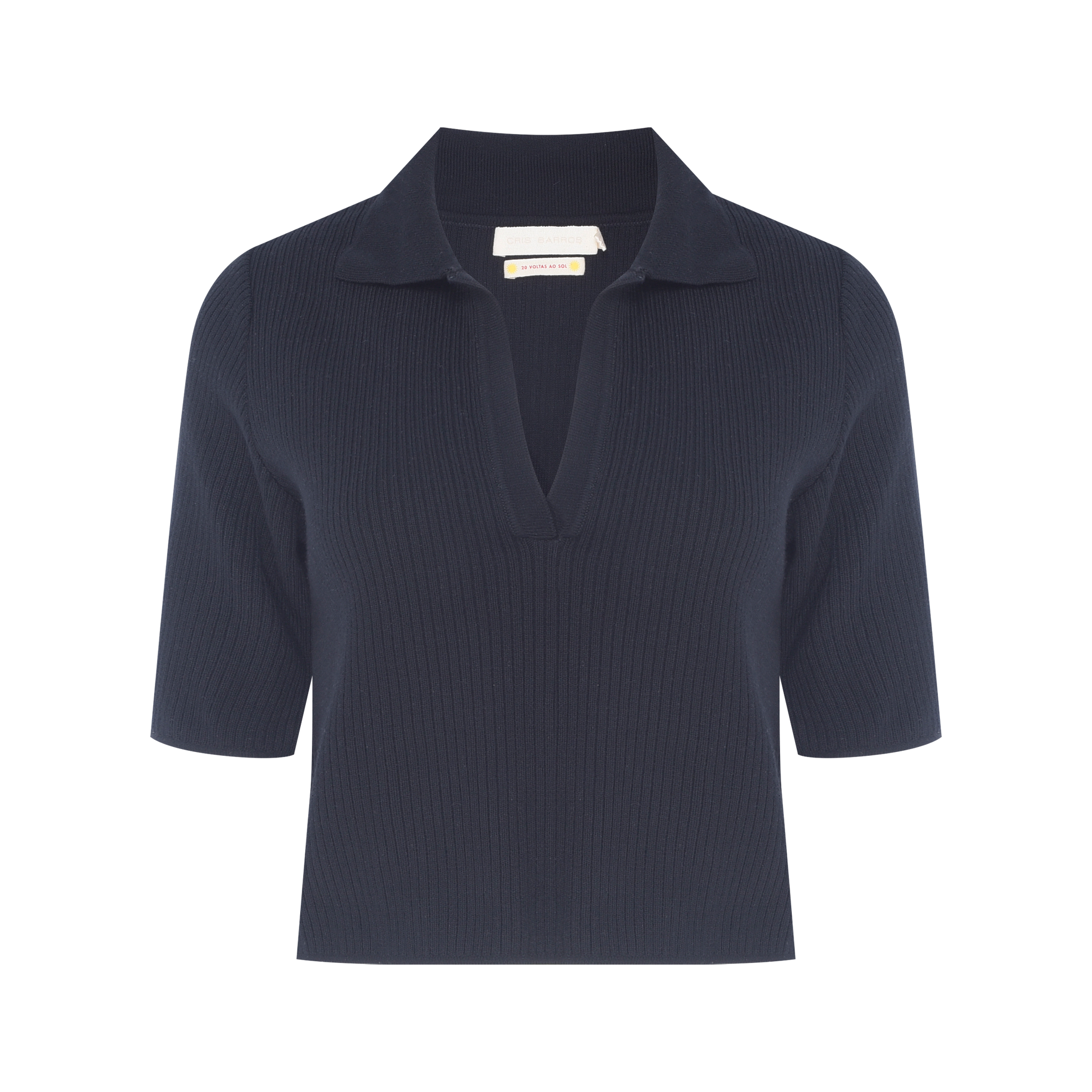 Blusa Gola Polo Preta Cris Barros