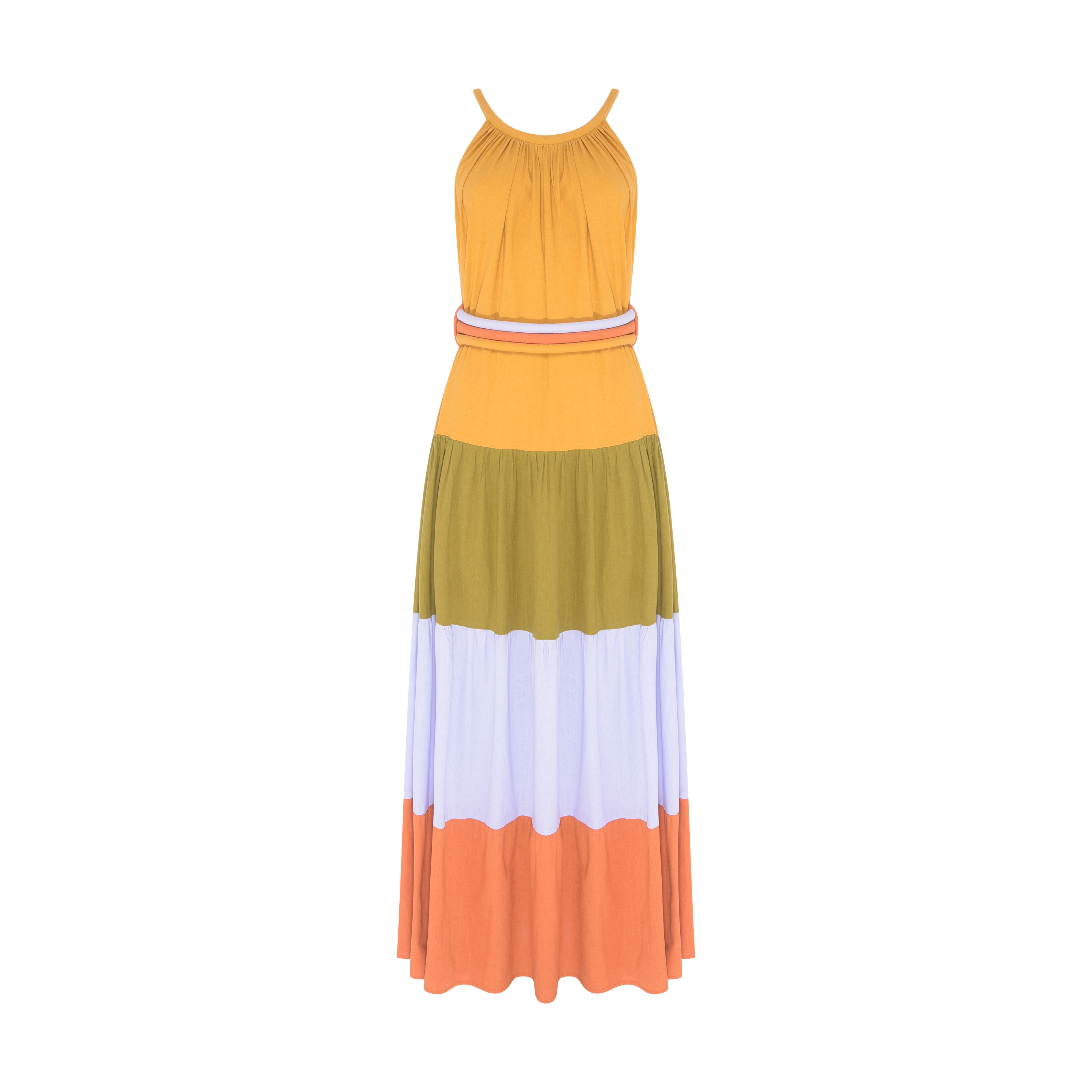 Vestido Longo Colorido Framed