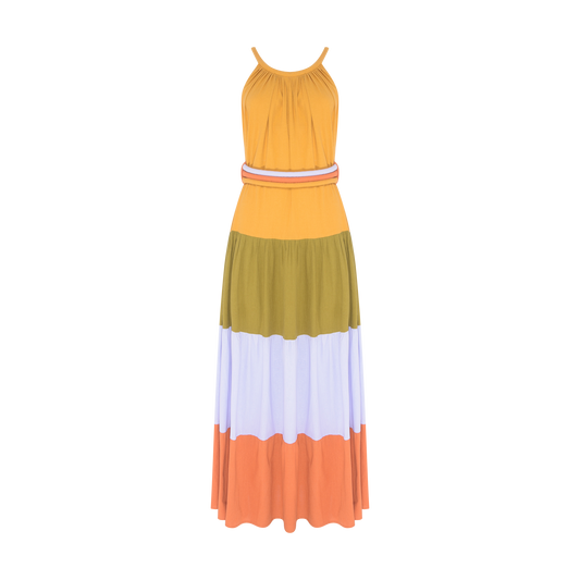 Vestido Longo Colorido Framed