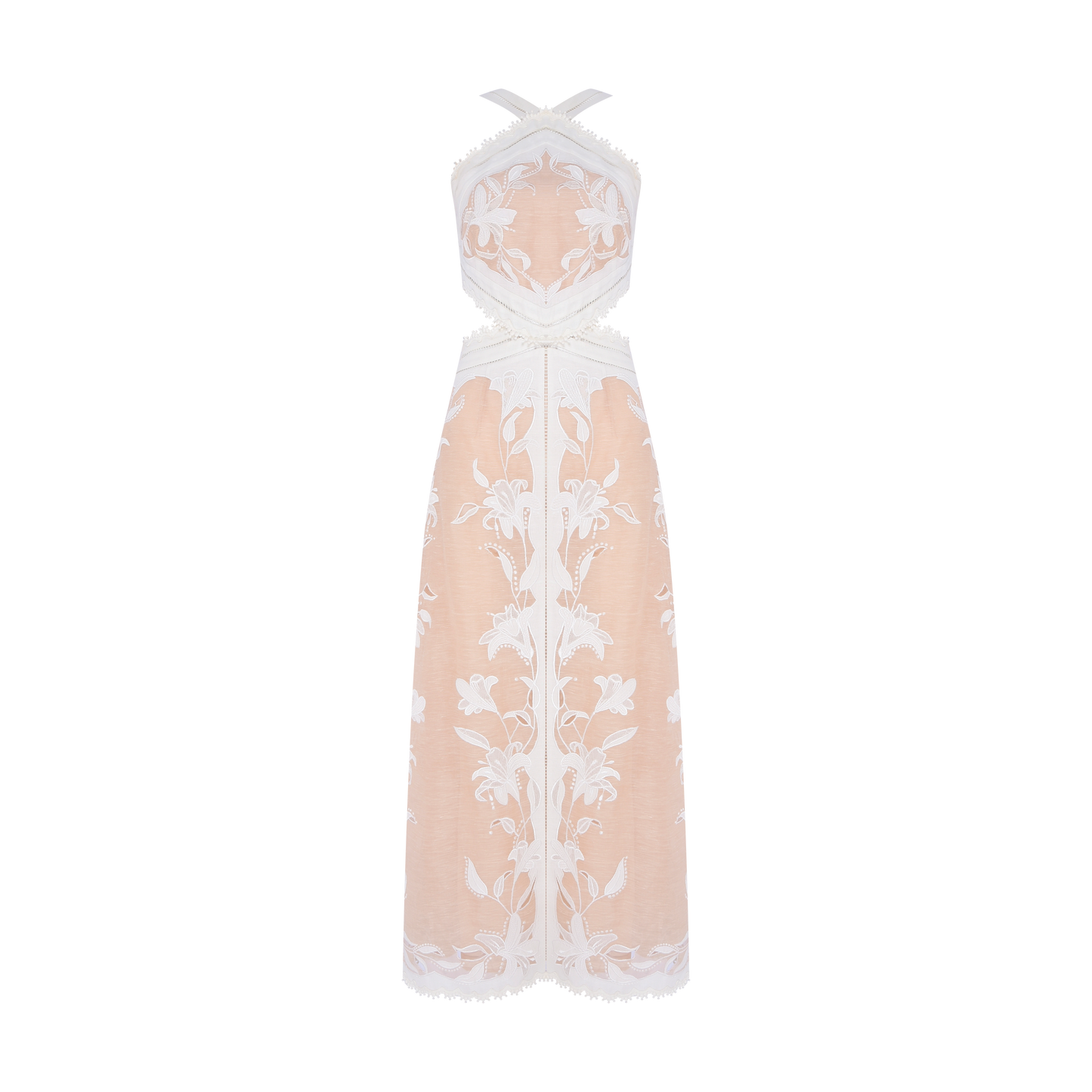 Vestido Nude Bordado Zimmermann