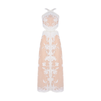 Vestido Nude Bordado Zimmermann