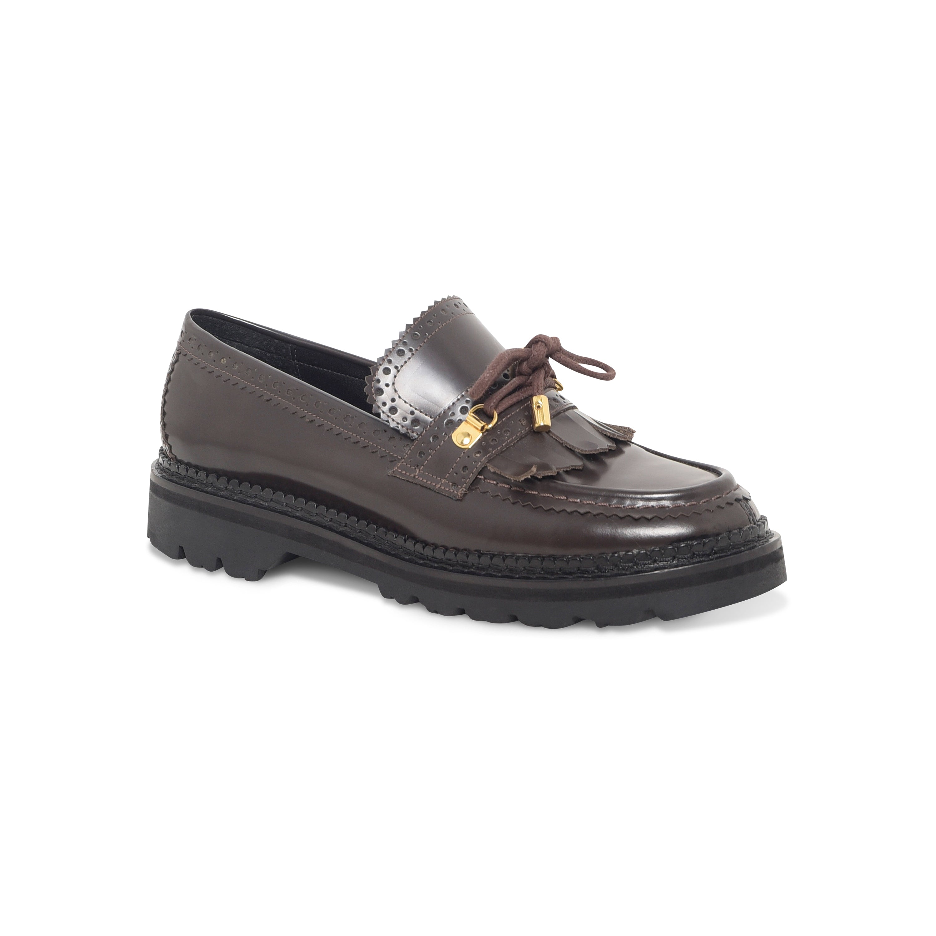 Sapato Loafer Marrom Mixed