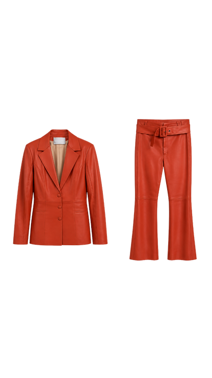 Conjunto Couro Laranja Nk