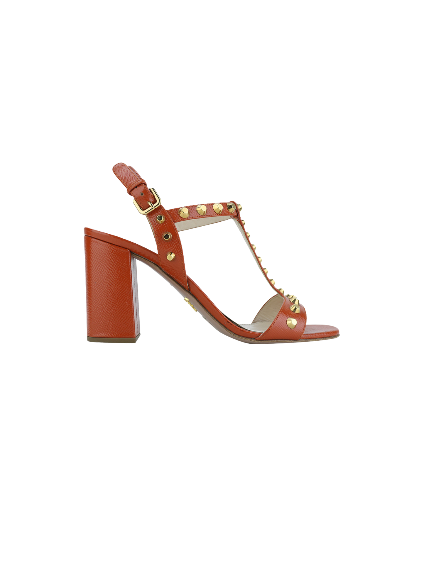 Sandália Studs Laranja Prada